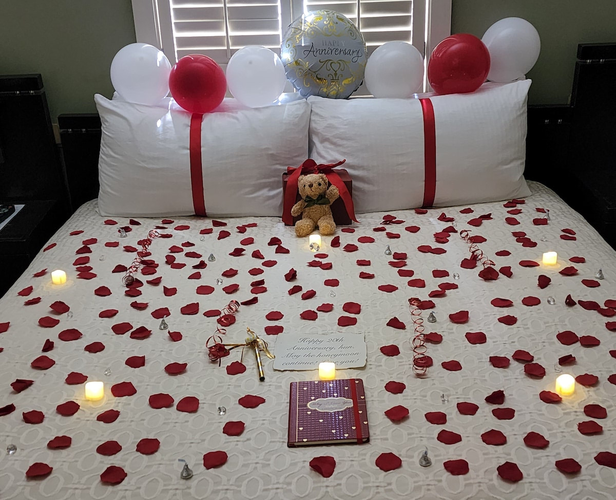 Romantic Happy Anniversary Room Decoration on the Monterey Peninsula